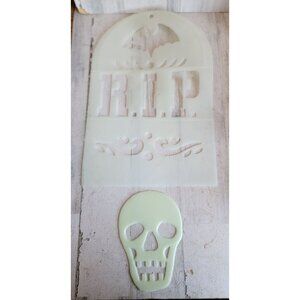 Glow dark tombstone skull Halloween hanging prop‎ decor set unique
